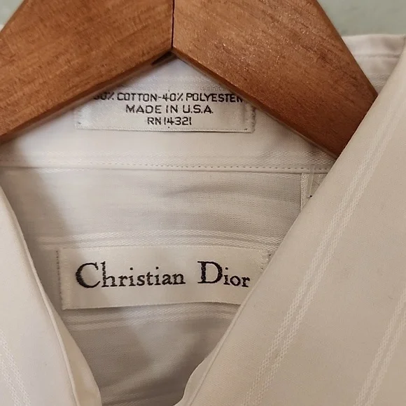 Christian Dior Monsieur Shirt Men's Button  up White Long sleeve  size 15/34 - Picture 3 of 8